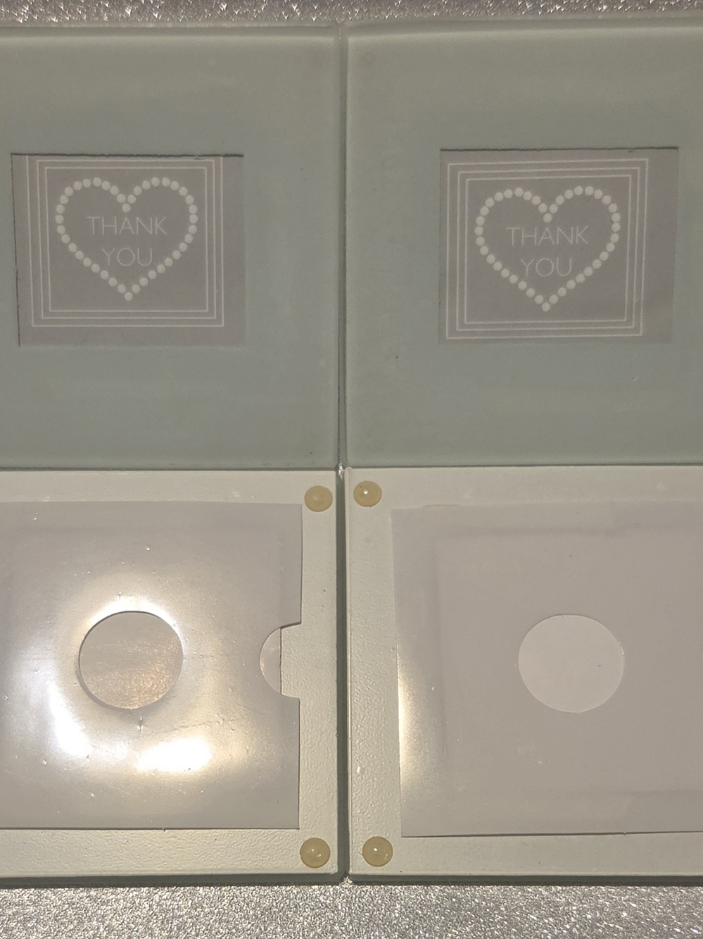 Set of 4 Glass Coasters With Insert for Message or Photo